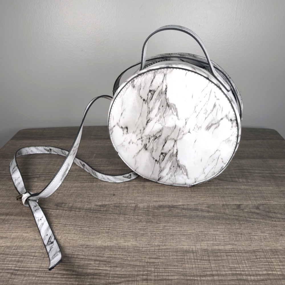 That's iT! Round marble pattern bag purse with adjustable strap